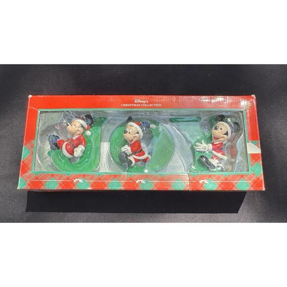 New Vintage Disney Store Christmas Mickey J O Y Letter Ornaments MIB!